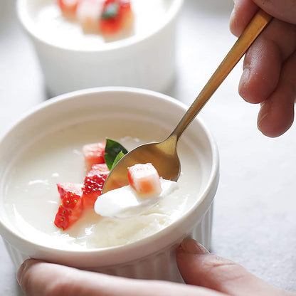 White Porcelain Ramekins 12-Piece Set | Oven, Microwave & Freezer Safe | Perfect for Soufflés, Crème Brûlée & Egyptian Desserts