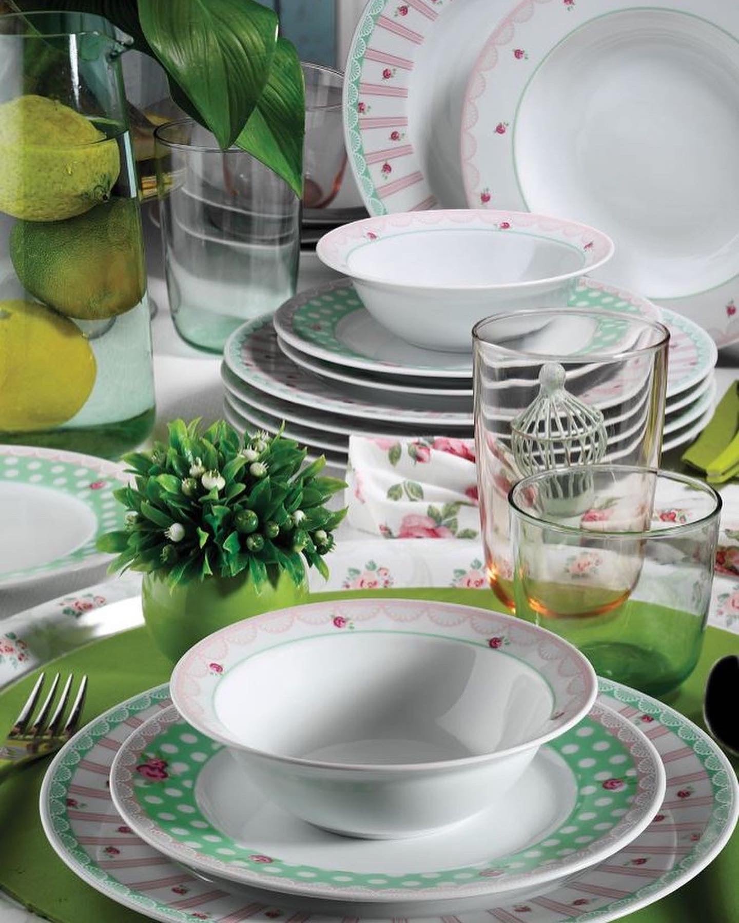Redapple dinner set 24 porcelain plates